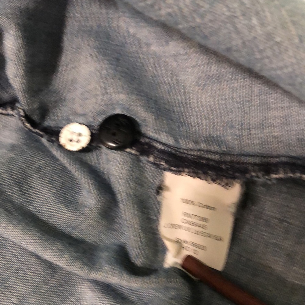 Madewell denim chambray button up long sleeve size XS office wear feminine - Picture 6 of 7